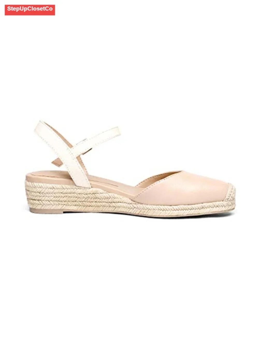 Closed Toe Elastic Ankle Strap Espadrilles Wedge Sandals Platform Wedge